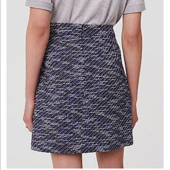 Ann Taylor LOFT Tweed Side Button Skirt - Picture 3 of 8